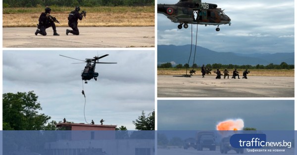 Демонстрация на спецполицаи и военни край Пловдив по време на учение STEALTH DAGGER 26
